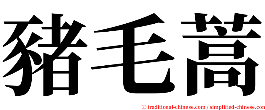 豬毛蒿 serif font