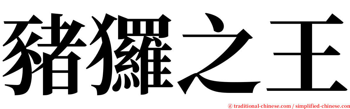 豬玀之王 serif font