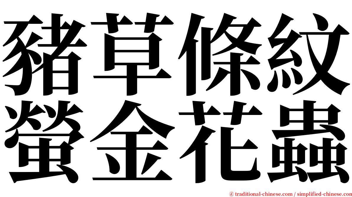 豬草條紋螢金花蟲 serif font