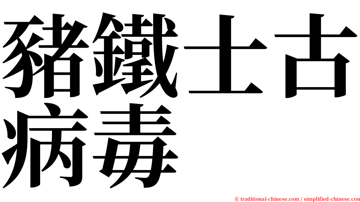 豬鐵士古病毒 serif font