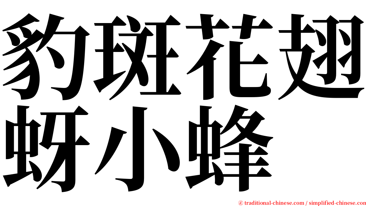 豹斑花翅蚜小蜂 serif font