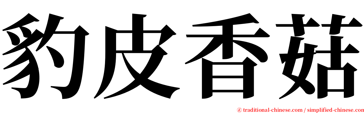 豹皮香菇 serif font