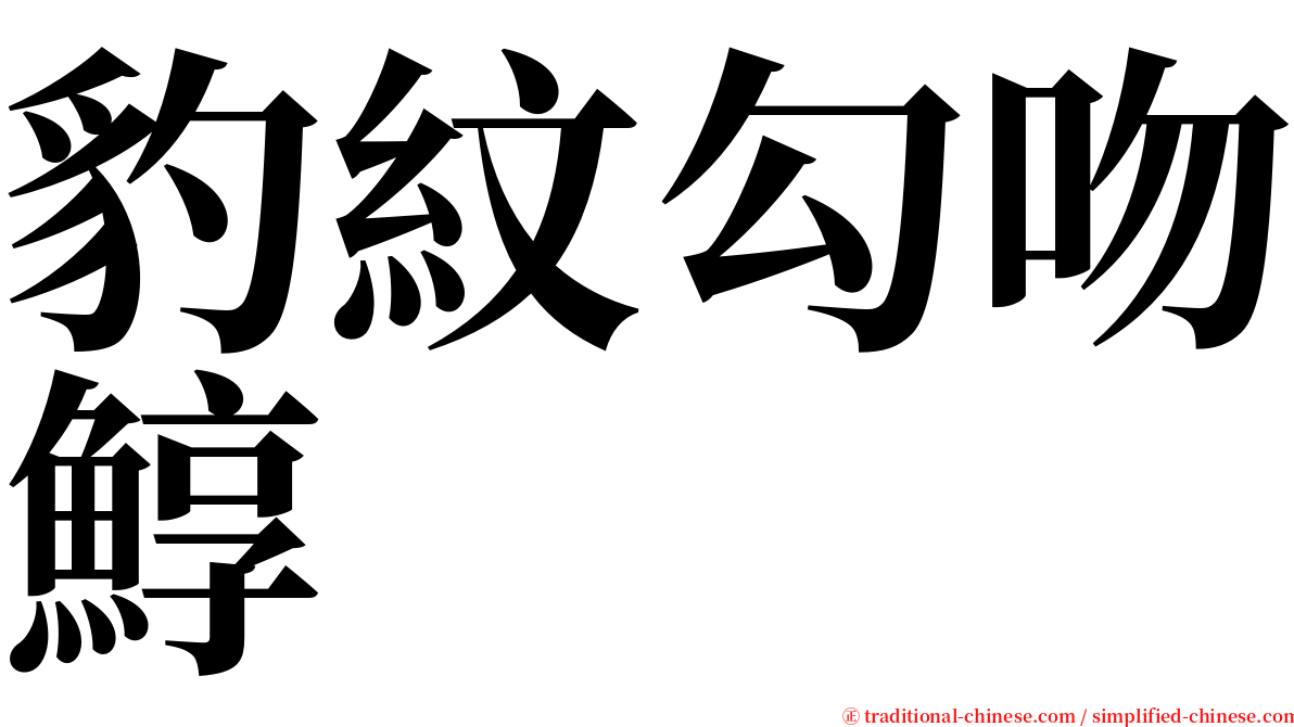 豹紋勾吻鯙 serif font