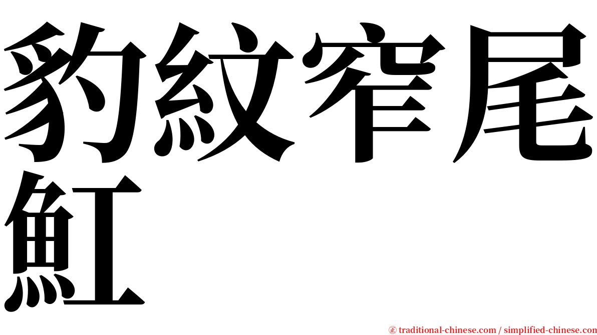 豹紋窄尾魟 serif font