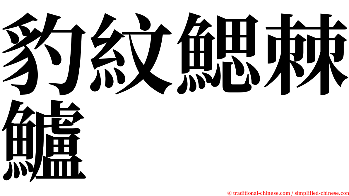 豹紋鰓棘鱸 serif font