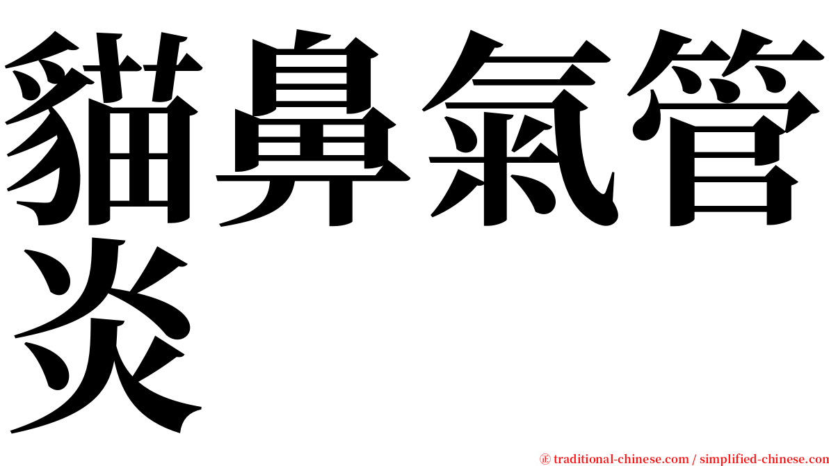 貓鼻氣管炎 serif font