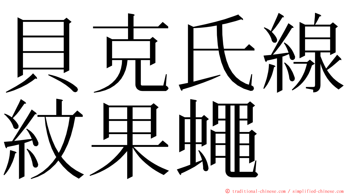 貝克氏線紋果蠅 ming font