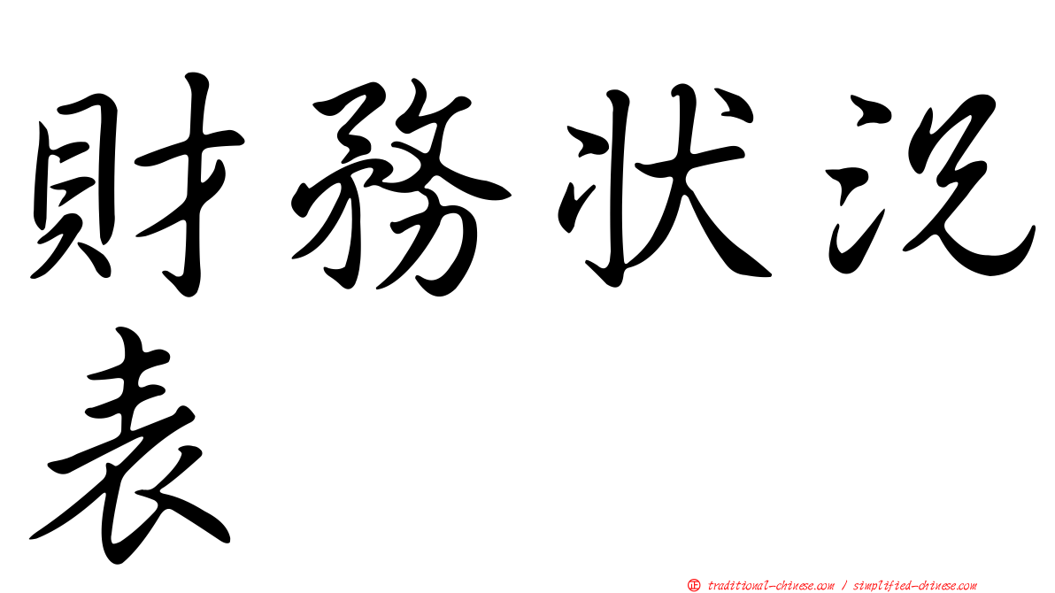 財務狀況表