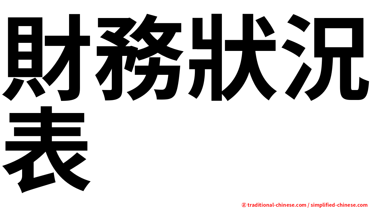 財務狀況表