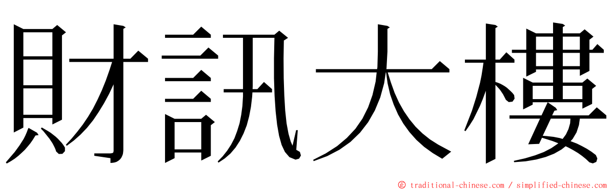 財訊大樓 ming font