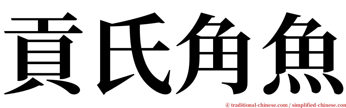 貢氏角魚 serif font