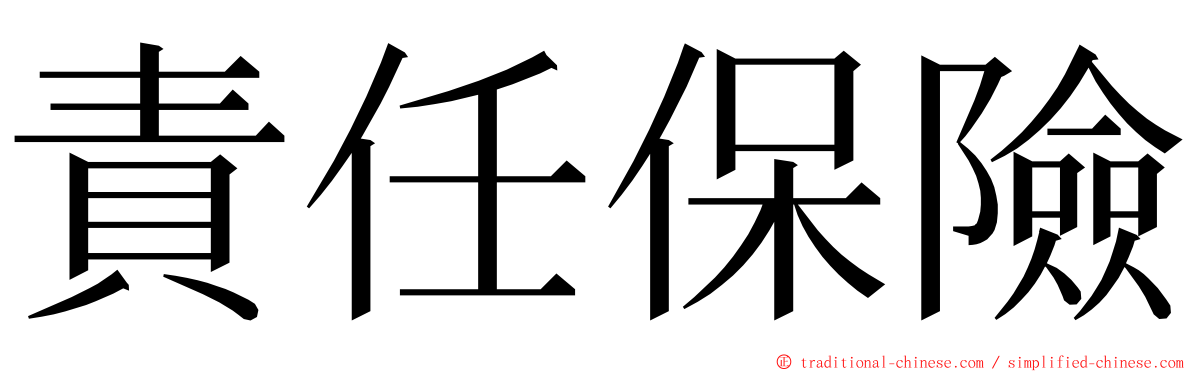 責任保險 ming font