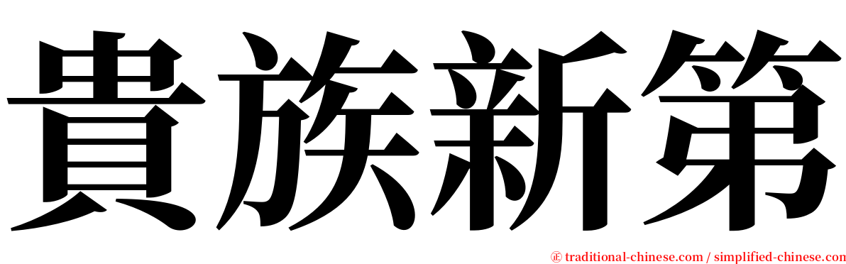 貴族新第 serif font