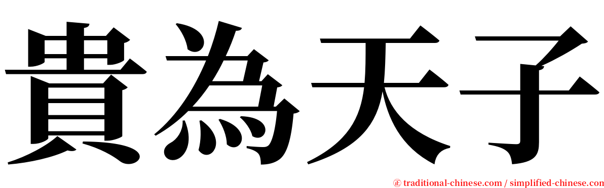 貴為天子 serif font