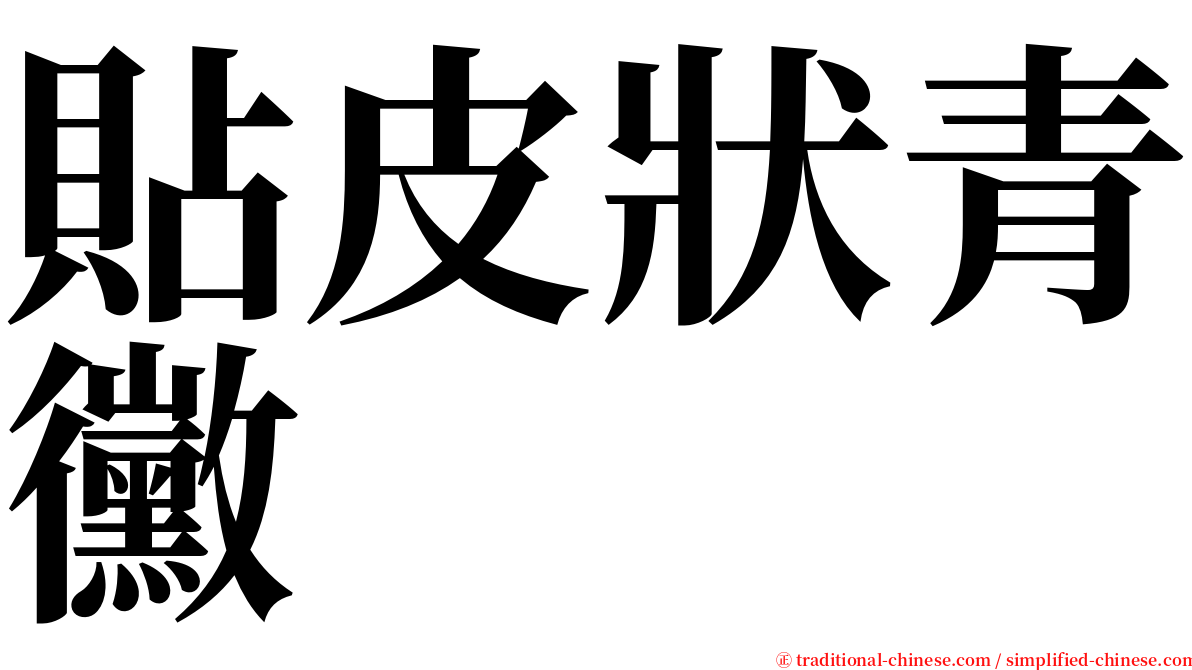 貼皮狀青黴 serif font