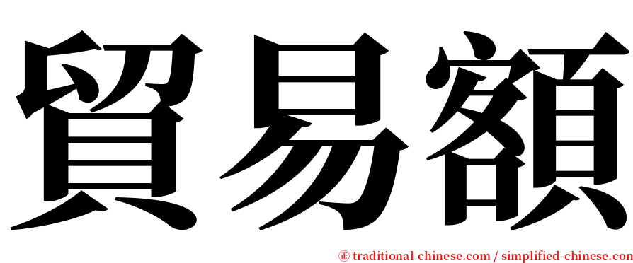 貿易額 serif font