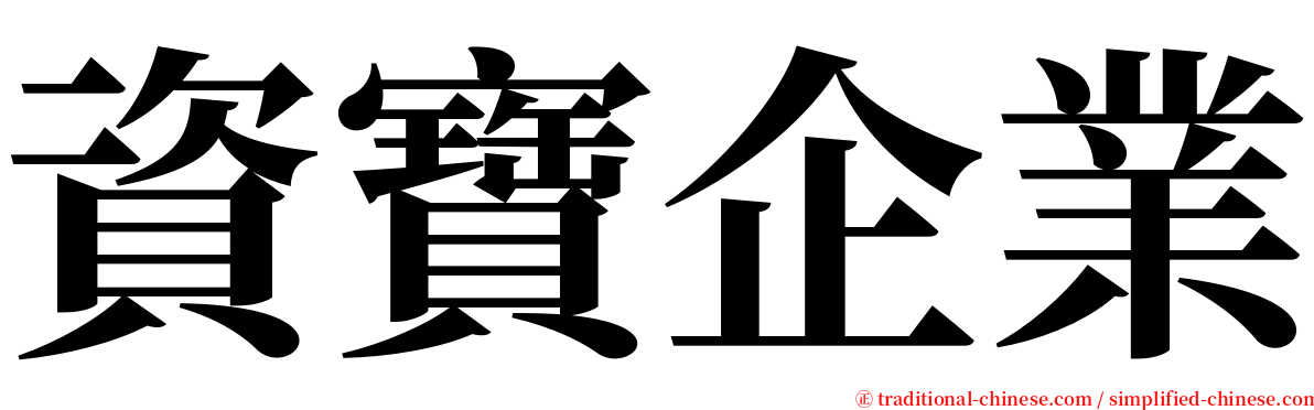 資寶企業 serif font