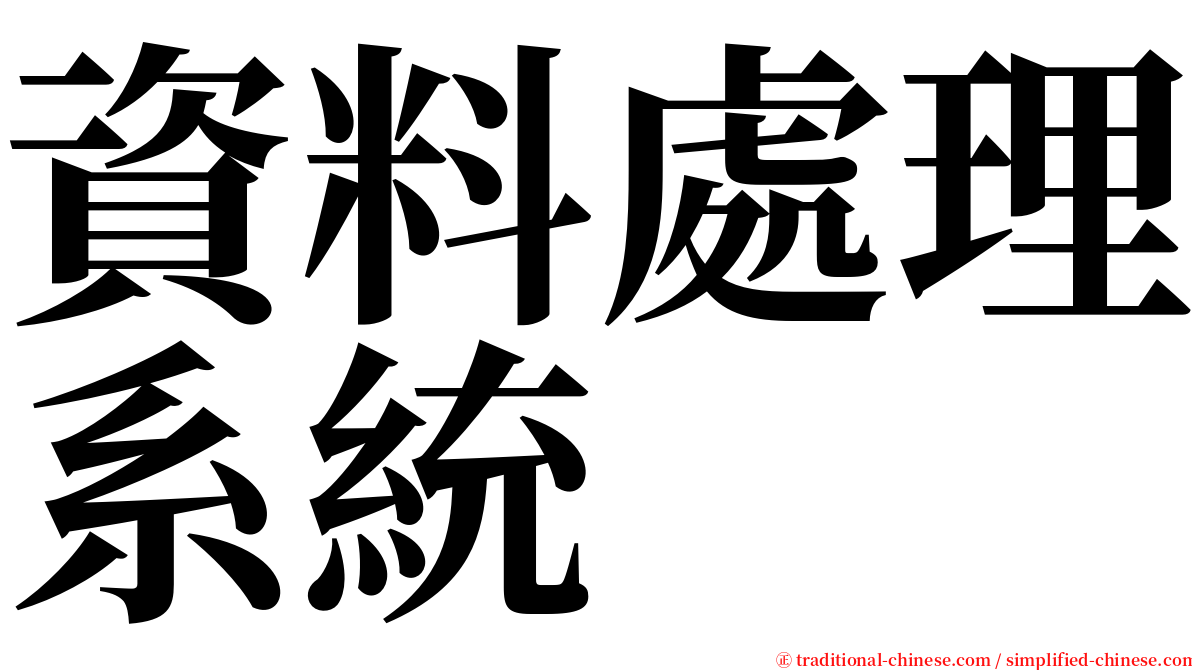 資料處理系統 serif font