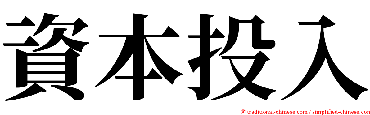 資本投入 serif font