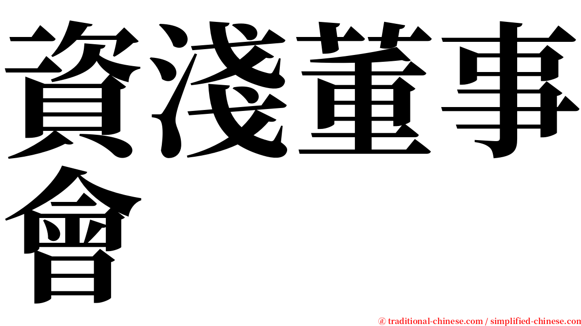 資淺董事會 serif font