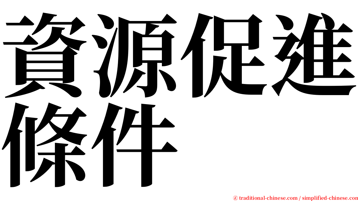 資源促進條件 serif font