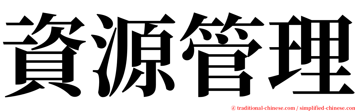 資源管理 serif font