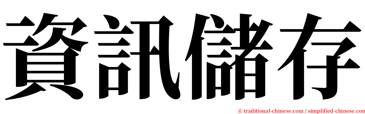 資訊儲存 serif font