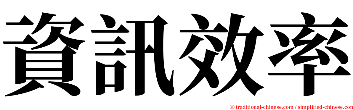 資訊效率 serif font