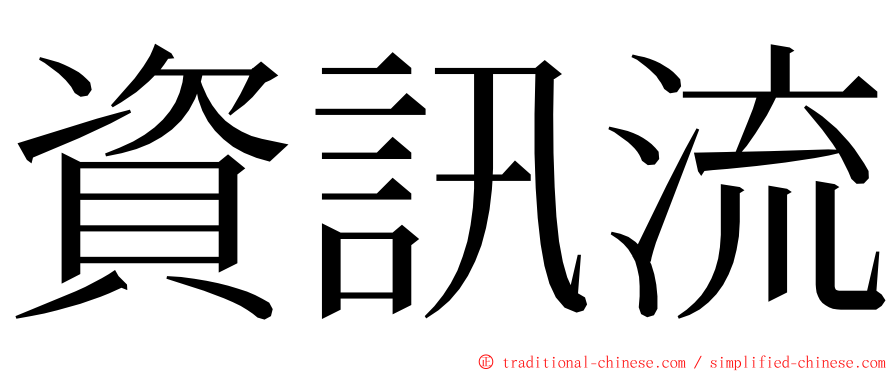 資訊流 ming font