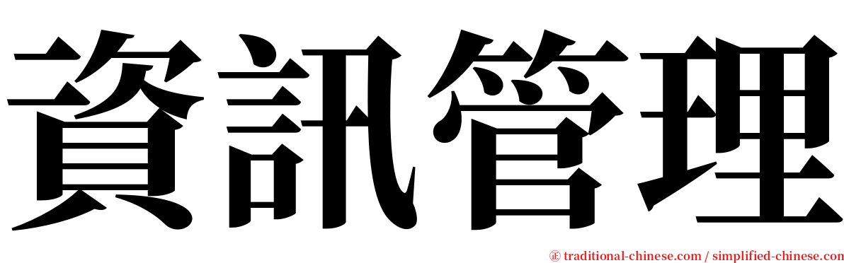 資訊管理 serif font