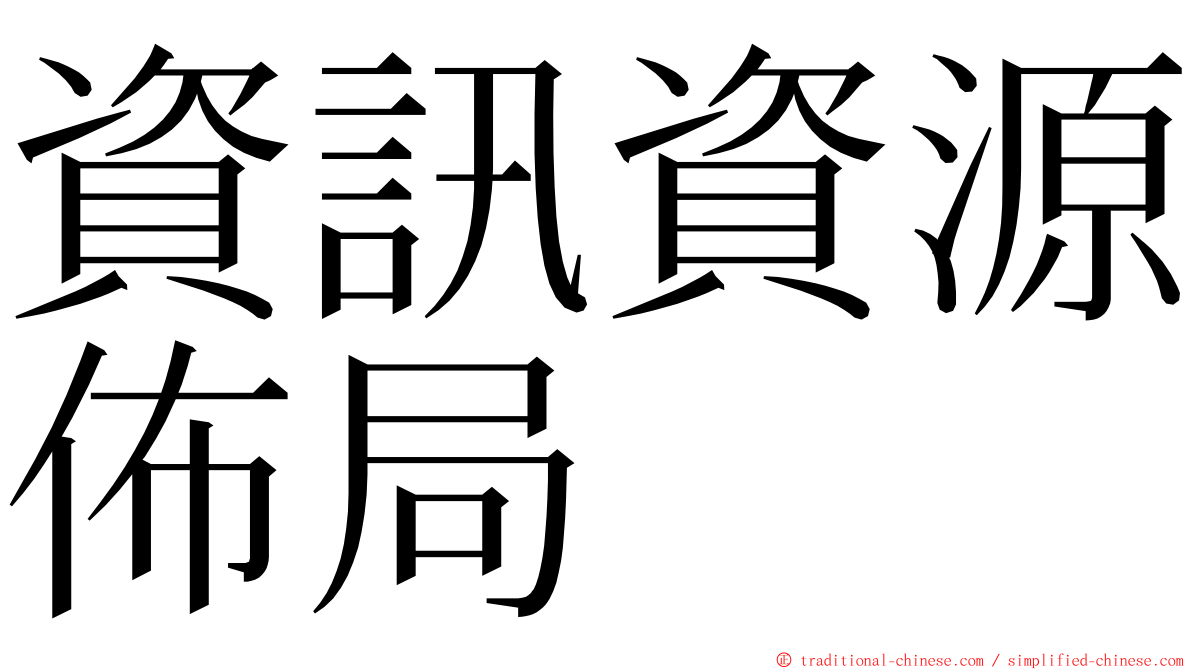 資訊資源佈局 ming font