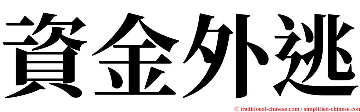 資金外逃 serif font