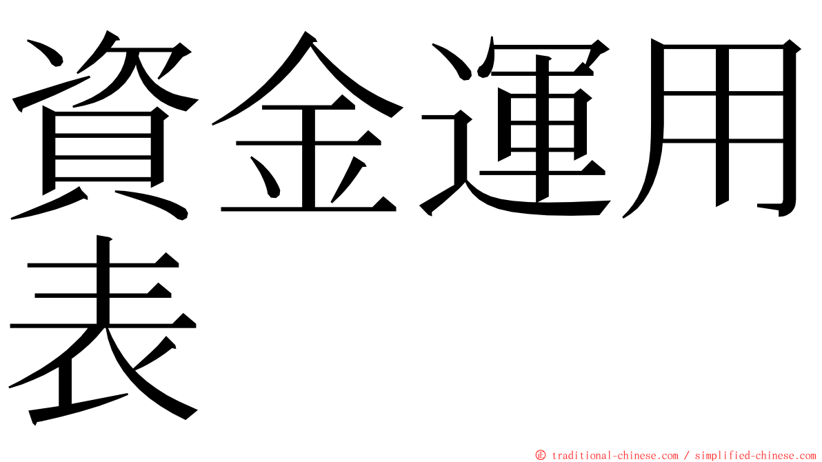 資金運用表 ming font