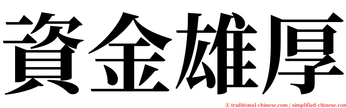 資金雄厚 serif font