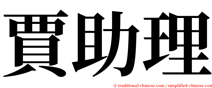 賈助理 serif font