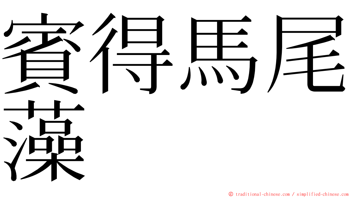 賓得馬尾藻 ming font