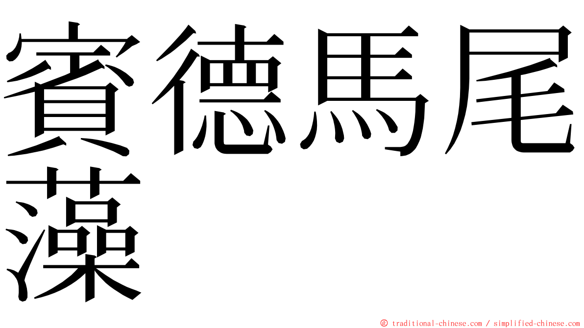 賓德馬尾藻 ming font