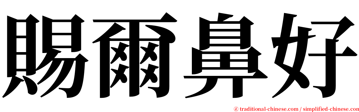 賜爾鼻好 serif font