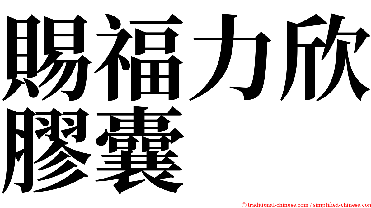 賜福力欣膠囊 serif font