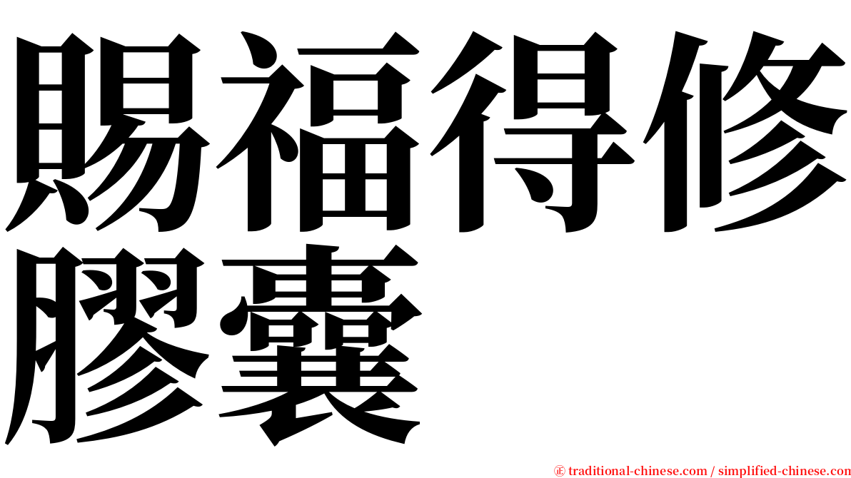 賜福得修膠囊 serif font