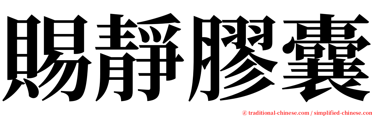 賜靜膠囊 serif font