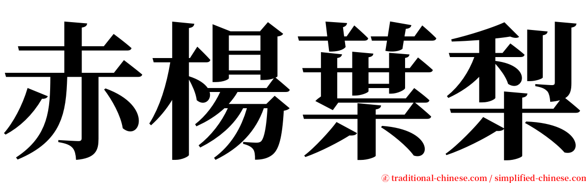 赤楊葉梨 serif font