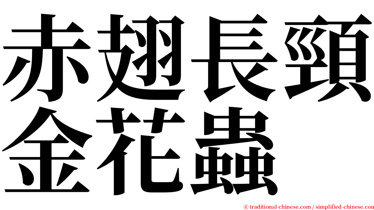 赤翅長頸金花蟲 serif font