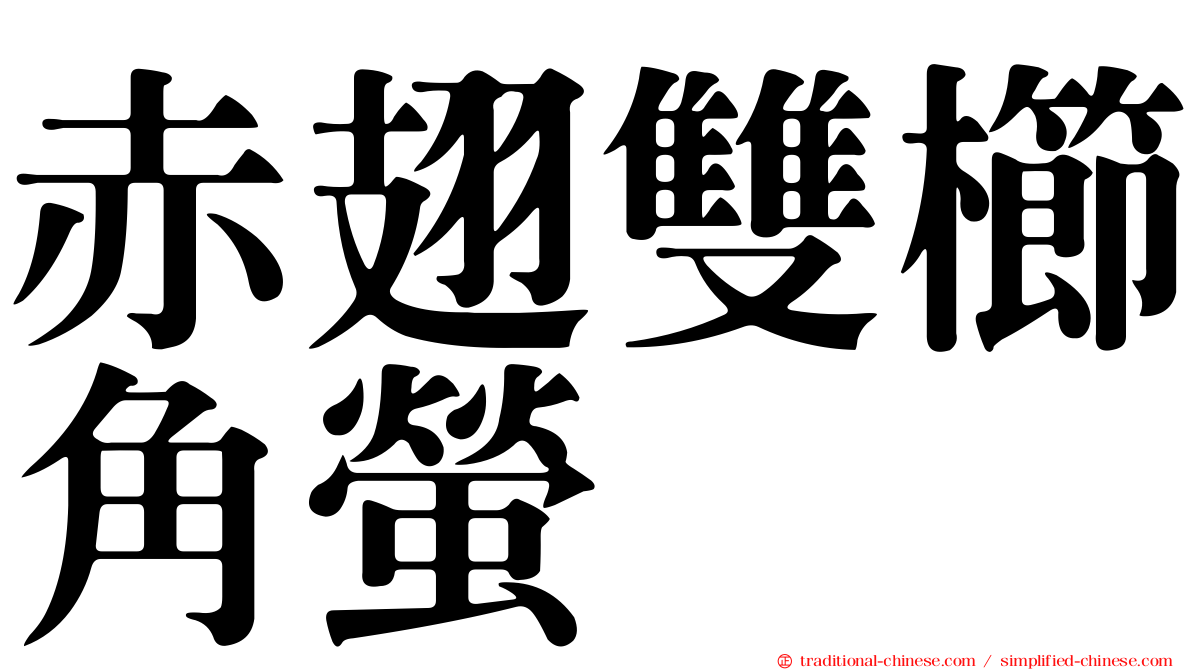 赤翅雙櫛角螢