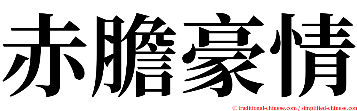 赤膽豪情 serif font