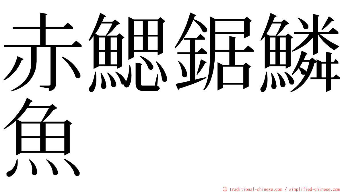 赤鰓鋸鱗魚 ming font
