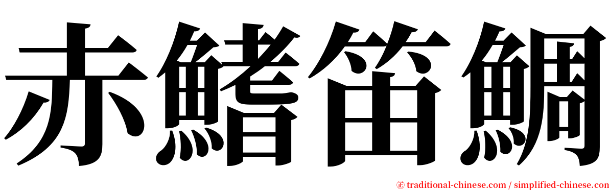 赤鰭笛鯛 serif font