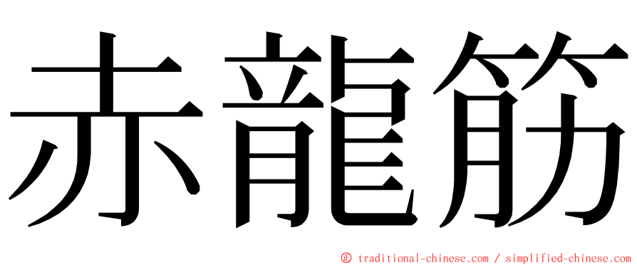 赤龍筋 ming font