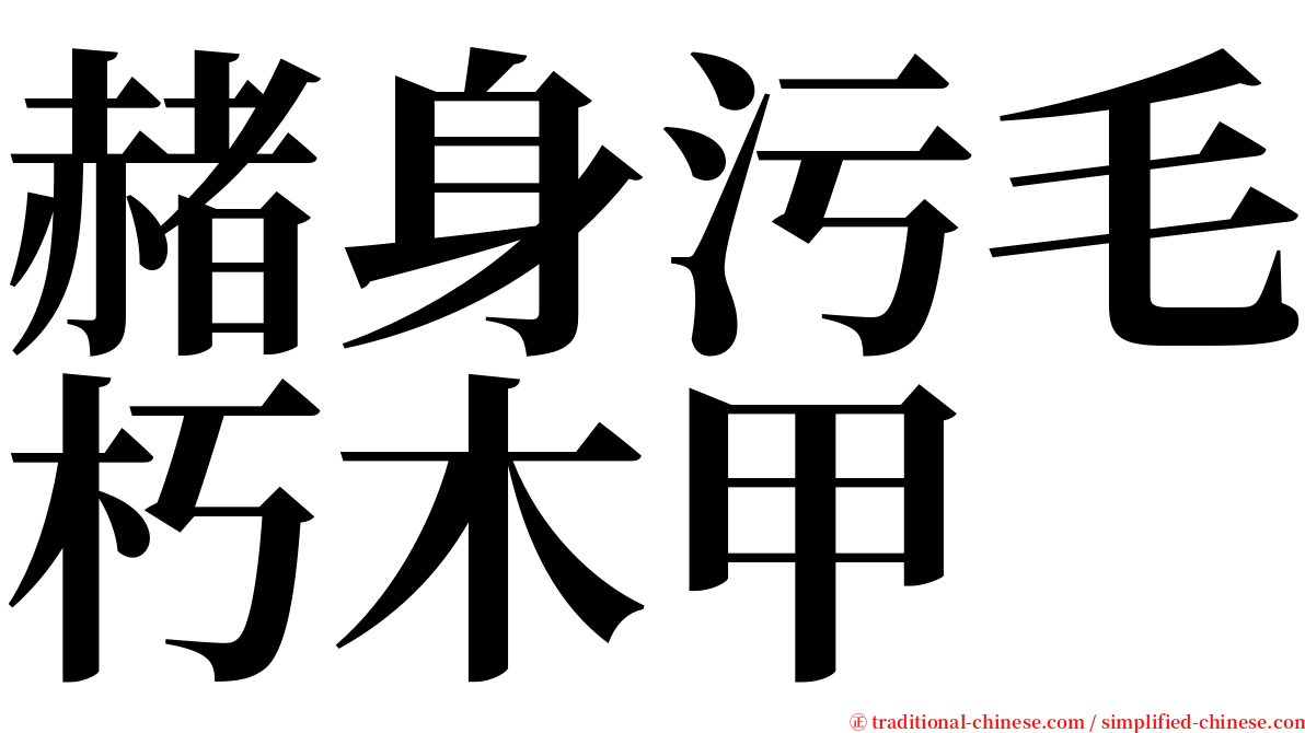 赭身污毛朽木甲 serif font