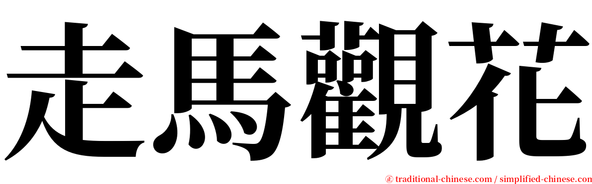 走馬觀花 serif font